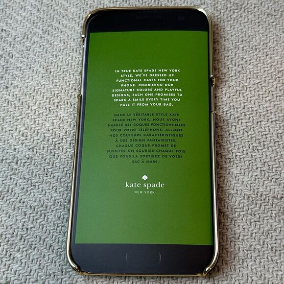 Kate Spade Phone Case Samsung Galaxy S7 Black Gold NEW with Box - Picture 5 of 8